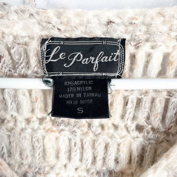 Le Parfait Cream Mulitcolor Shag Sweater Size S - Picture 5 of 9